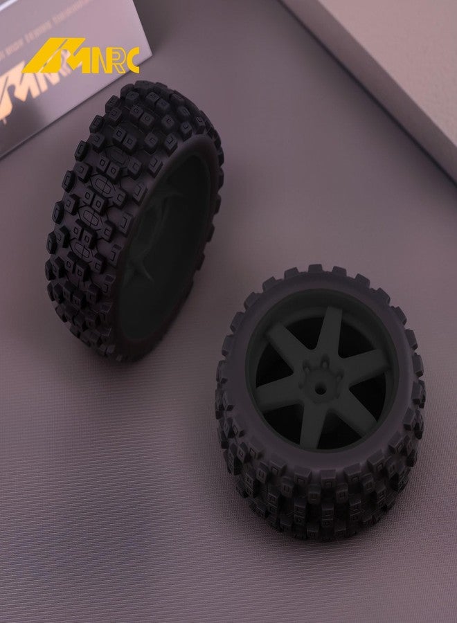 NMNRC Hexagonal Style Pre Glued Wheel and Tires Plastic Rim Rubber for 1/18 Typhon Grom 223S Series Upgrades Part Black - Image 4